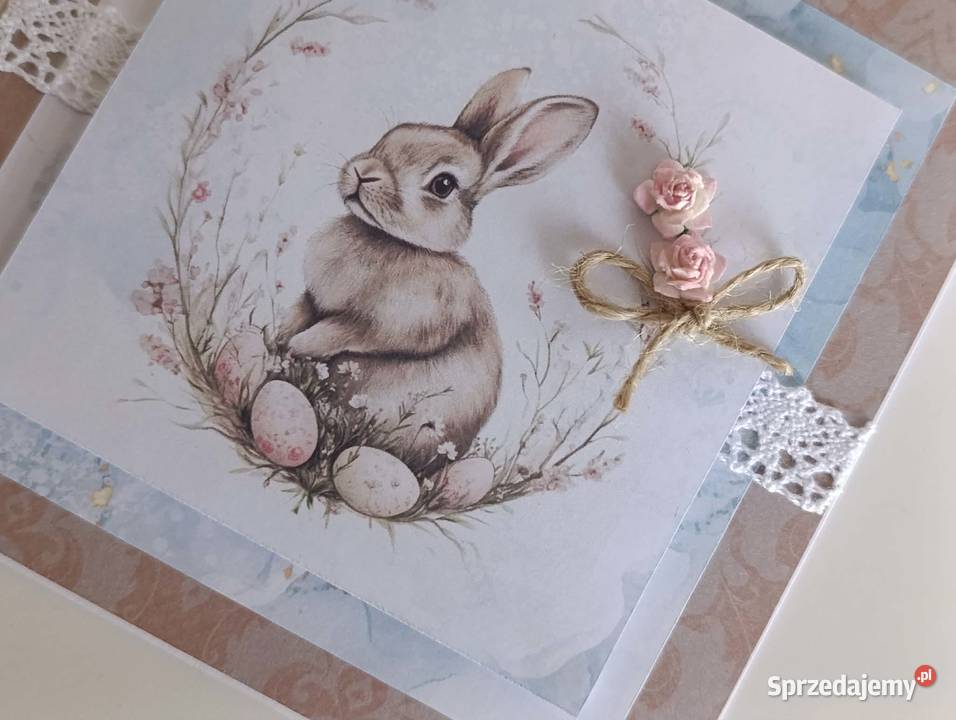 Kartka ręcznie robiona Świąteczna Wielkanoc 6 Łódź