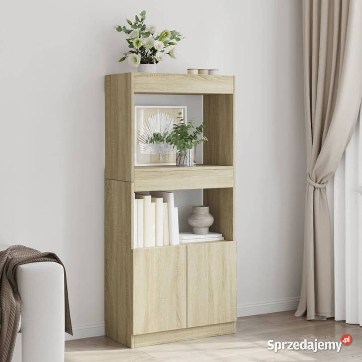 Wysoka szafka dąb sonoma 63x33x140 materiał