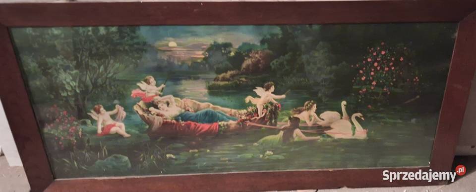 Stary obraz w ramie z końca lat XIX A początek Legnica