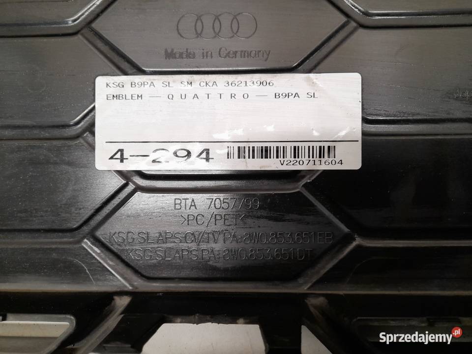 AUDI A4 B9 LIFT 18r S Line atrapa chłodnicy Goleniów