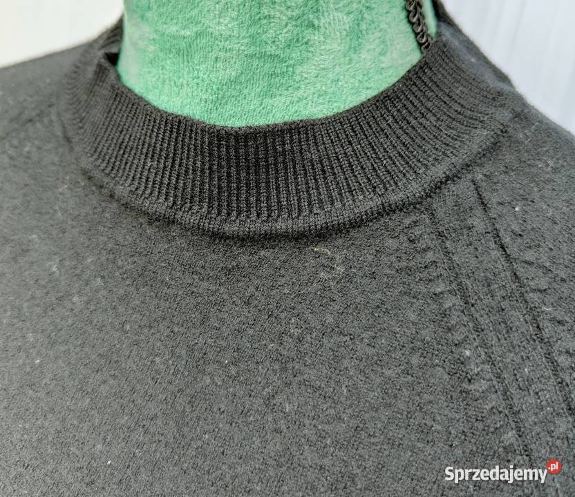 Czarny sweter Cubus M 38 wełna merino wełniany Szczecin