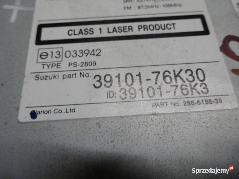 GRAND VITARA II LIFT 09r radio CD 3910176K30 osobowe