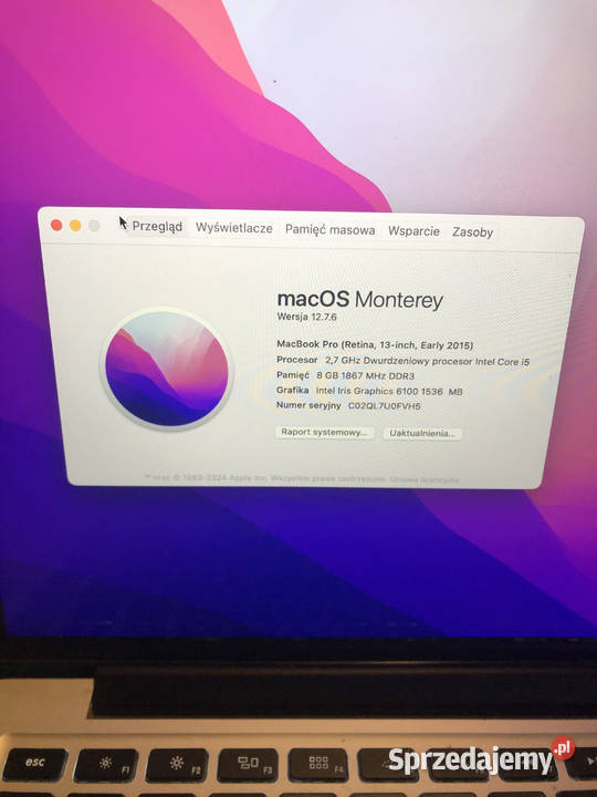 MacBook Pro 13 2015 8GB RAM SSD 500 GB Retina Warszawa