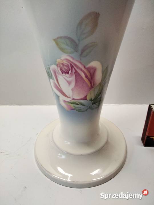 Stara porcelana duży wazon ręcznie mal ABerhmann wielkopolskie Gniezno