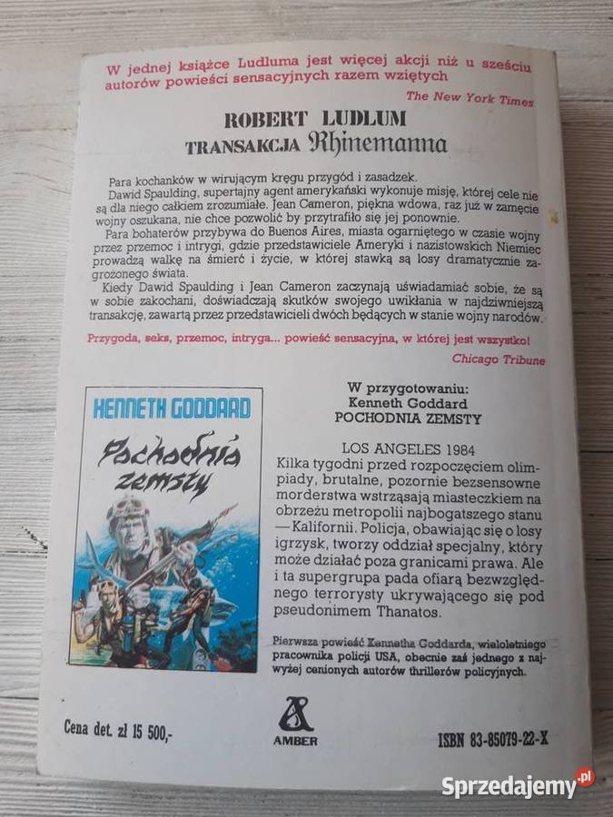 Robert Ludlum Transakcja Rhinemanna AMBER 1990 Bielsko-Biała