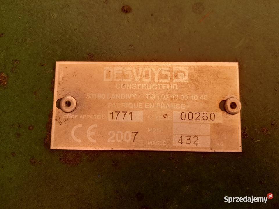 Kosiarka sadownicza rotosan tłuka Desvoys Trzyciąż