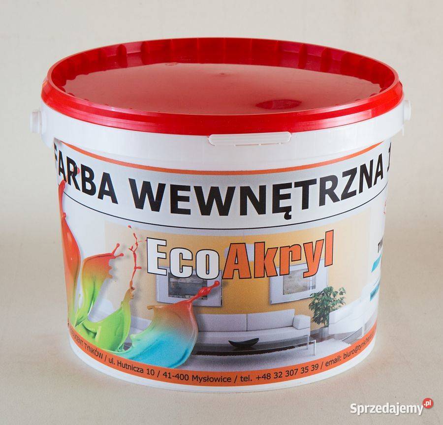 Farba Śnieżna Biel Eko Akryl Duża Siła Krycia 5L