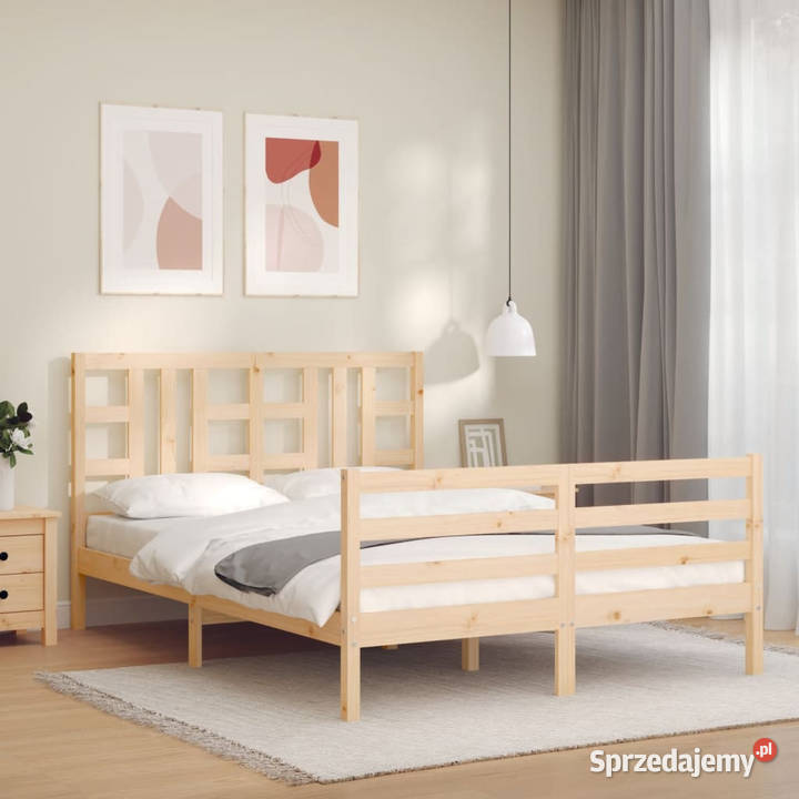 Rama łóżka z wezgłowiem lite drewno 160x200 Warszawa