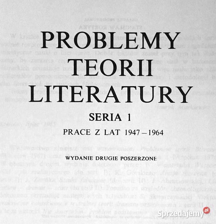 Problemy teorii literatury Tomy 123 Henryk Chełm