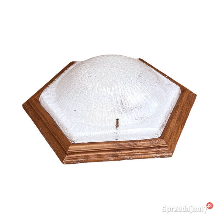 Szklany plafon kinkiet heksagonalny Włochy lata Warszawa