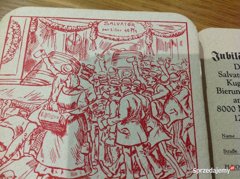Stara Podkładka Dwustronna pod Piwo SALVATOR 7 Nowa Sól