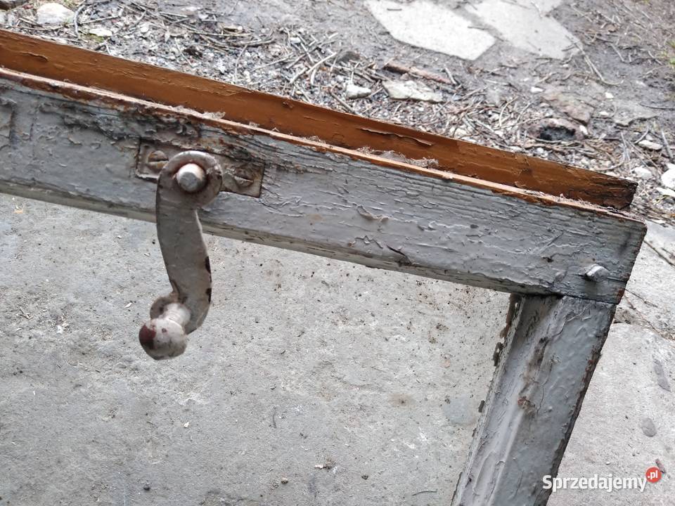 Stara drewniana podwójna rama okienna ramka okno śląskie