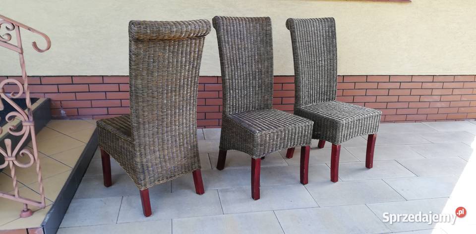 Krzesło rattanowe wiklinowe krzesła do stołu sprzedam