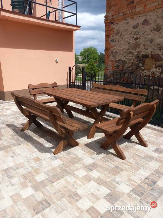 Meble ogrodowe z litego drewna drewno pomorskie