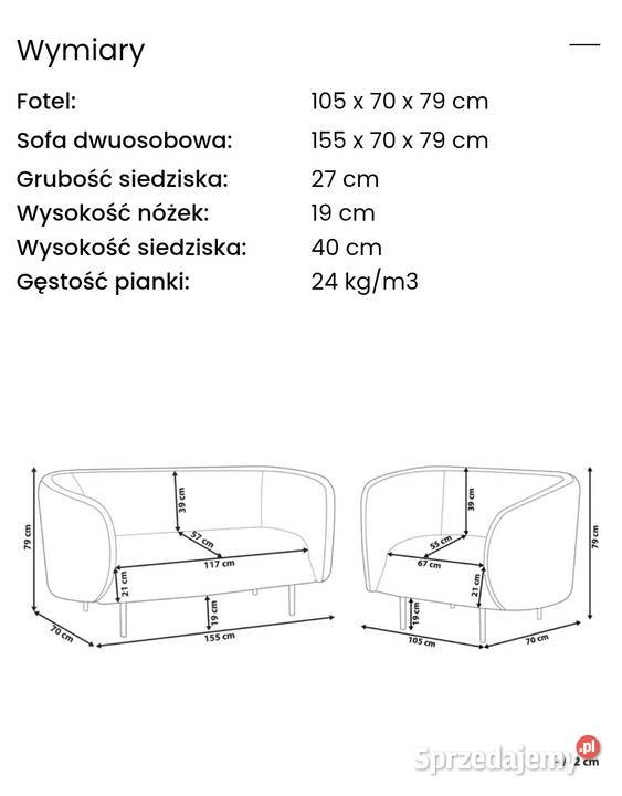 Stylowy komplet wypoczynkowy LOEN Sofa Fotel Wrocław sprzedam