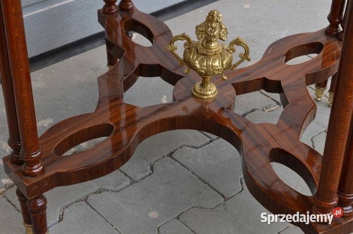 drewno STÓŁ 80X77 stolik MEDALIONY PORCELANA Kraków