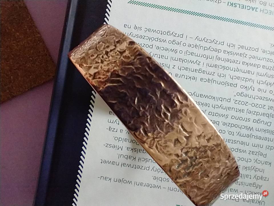 Szeroka kuta bransoleta czysta polska miedź Rękodzieło łódzkie Łódź