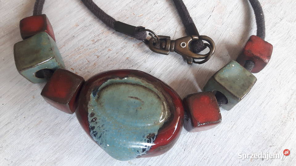 Naszyjnik ceramiczny ręcznie wykonany Naszyjniki Otwock