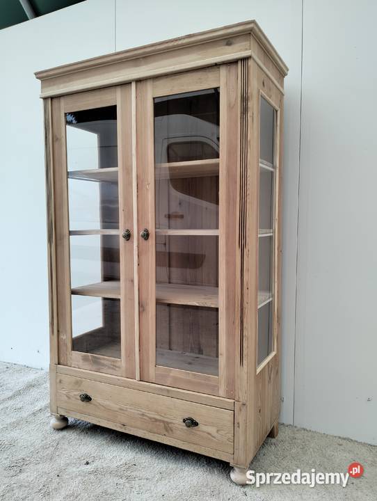 stary regał antyczny zabytkowy drewniany sosnowy Meble Lubrza