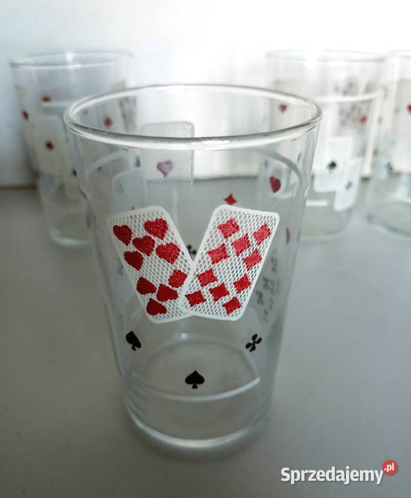 Szklanki brydżowe karciane z PRL vintage łódzkie Łódź sprzedam