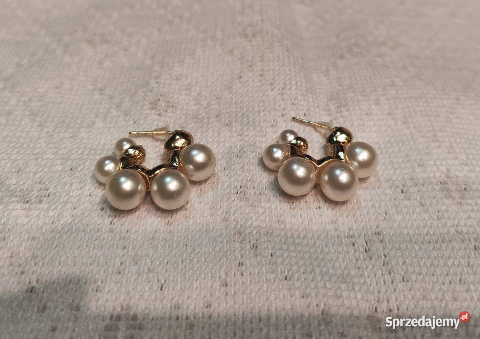 Kolczyki małe koła z perełkami Piaseczno