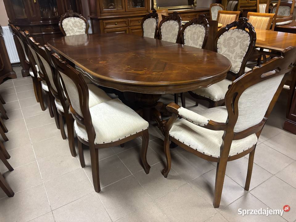 Piękny Stylowy Zestaw Włoski Rozkładany Stół 10