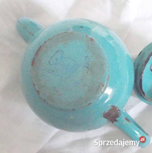 prl dzbanuszek z metalu turkusowy dzbanuszek Szczecin