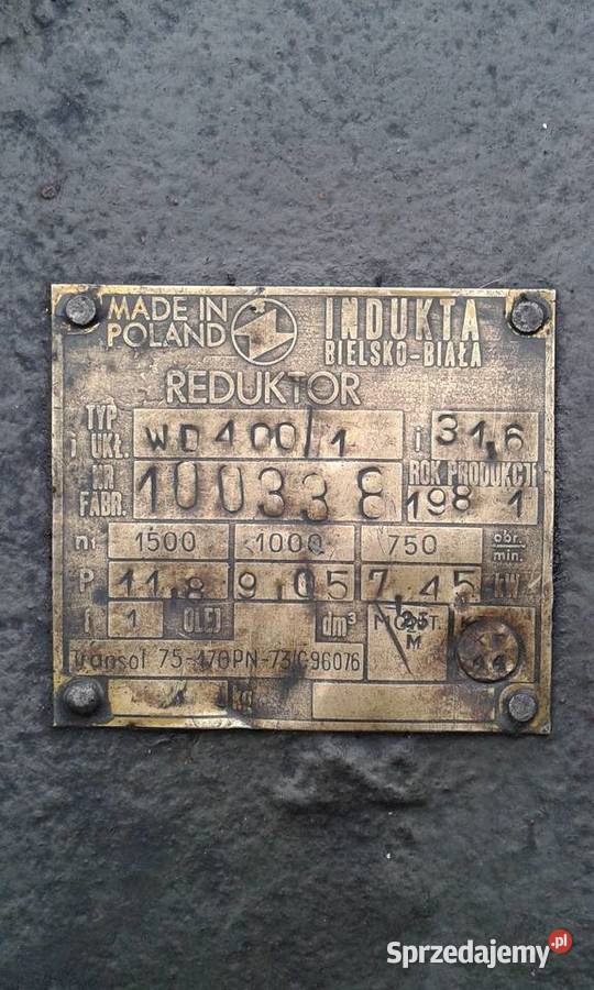 Reduktor wd 4001 befared indukta i1316 Narzędzia Kłomnice sprzedam