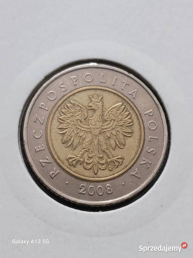 5 Złotych 2008 r 3 najniższy nakład Konin