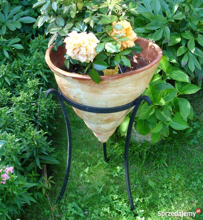 Donica ceramiczna mrozoodporna w stojaku 40X40 Jelenia Góra