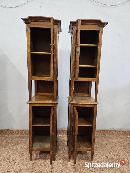 Wąska szafka witrynka słupek secesja