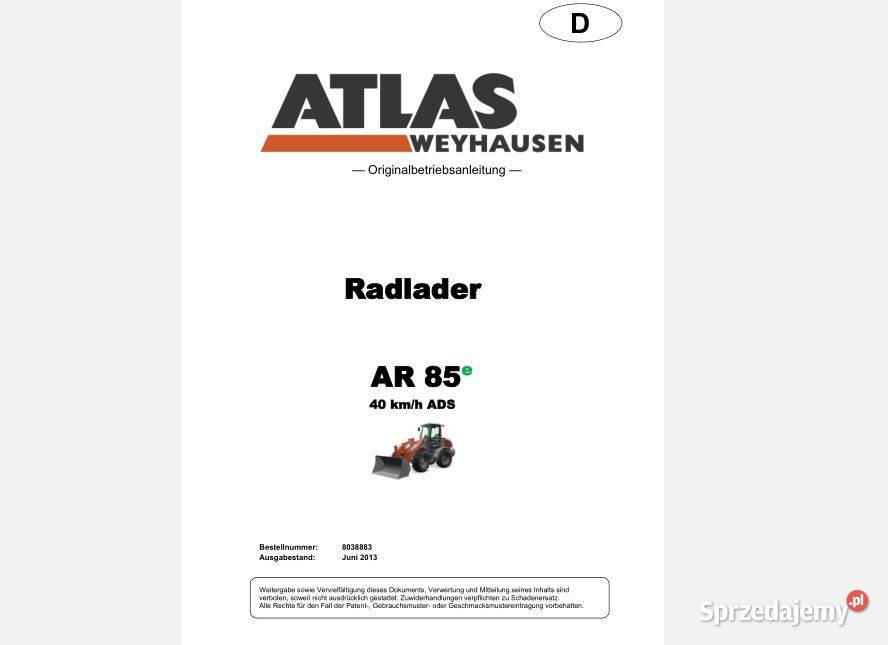 ATLAS AR85e AR75ET AR30 AR75e instrukcja obsługi