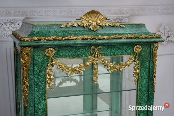 Witryna Okuta Brązem Medalion Porcelana Malachit Kraków