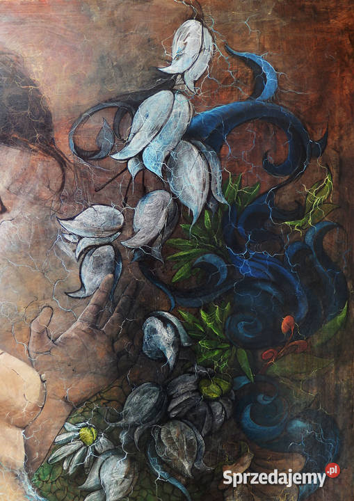 Akt fantasy obraz malowany na betonowym