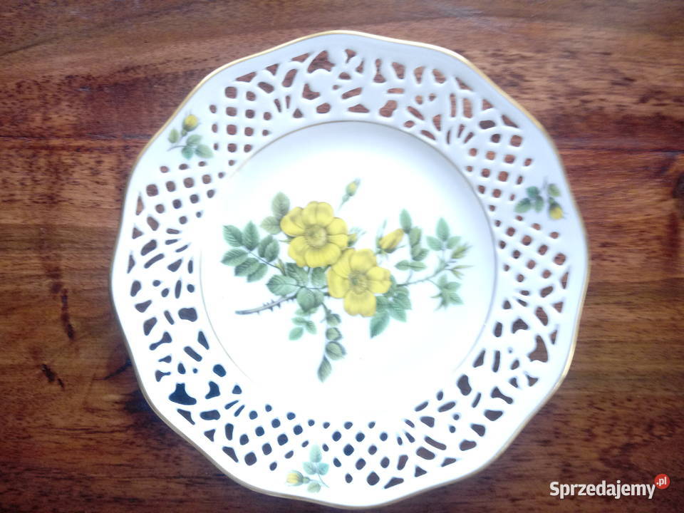 porcelanowy talerz ażurowy Bavaria wiszący róże Piotrówek sprzedam