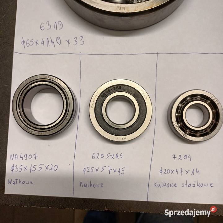 łożysko 7204 6313 56052RS NA4907 Rusiec sprzedam