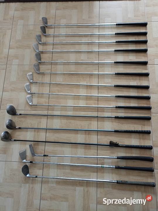Kije Golfowe 15 sztuk z Wózkiem Torba i Drawski Młyn