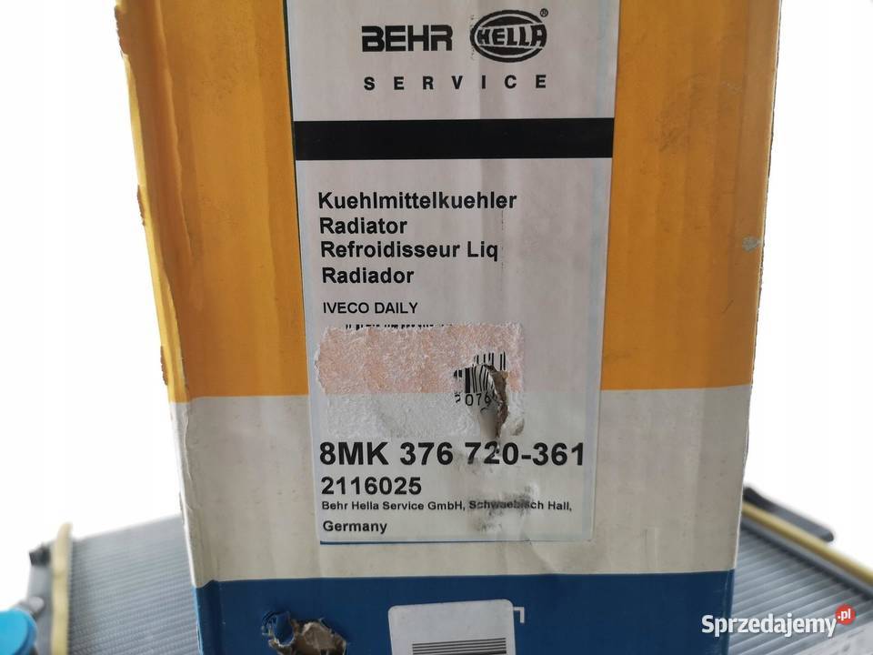 CHLODNICA SILNIKA IVECO DAILY 28 D TD 8999 HELLA lubelskie