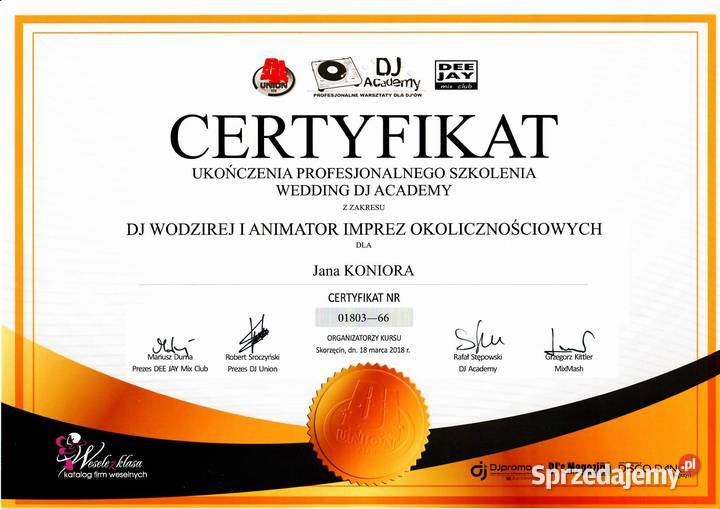 DJ konferansjer wodzirej na wesele BielskoBiała Kraków