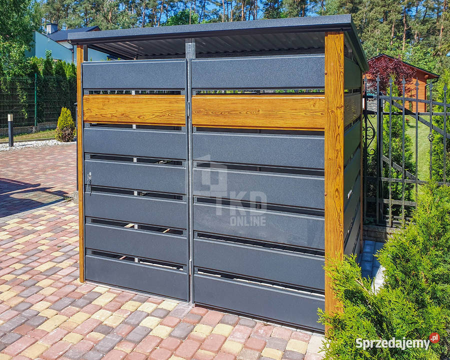 Wiata Śmietnikowa 12x1m drzwi drewnopodobny Jelenia Góra