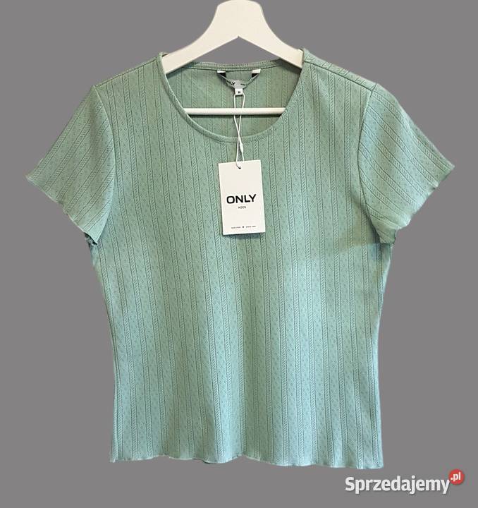 Damska bluzka oliwkowa bawełniana z krótkim