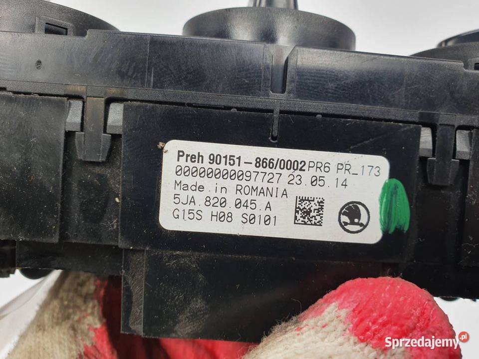 PANEL KLIMATYZACJI SKODA RAPID 5JA820045A Części samochodowe kujawsko-pomorskie Lipno