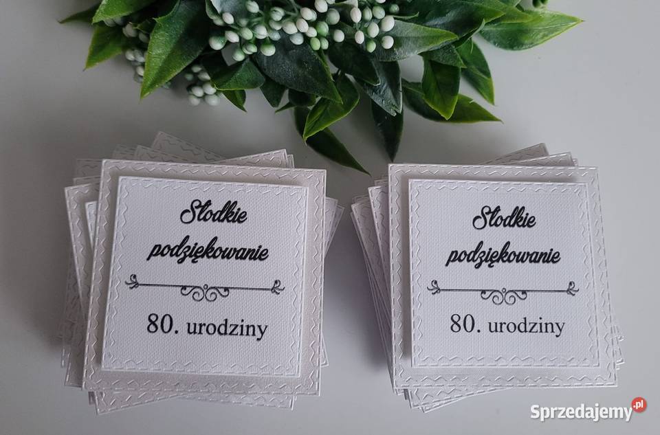 Etykiety Podziękowania Gości Urodziny Rocznia wielokolorowy Olesno