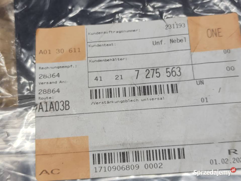 Blacha Wzmacniająca Uniwersalna BMW F40 F48