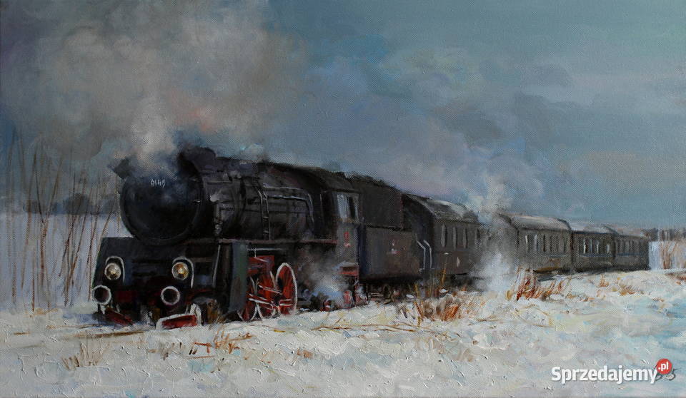 Obraz olejny Parowóz Ol497 6035 Strzyżów