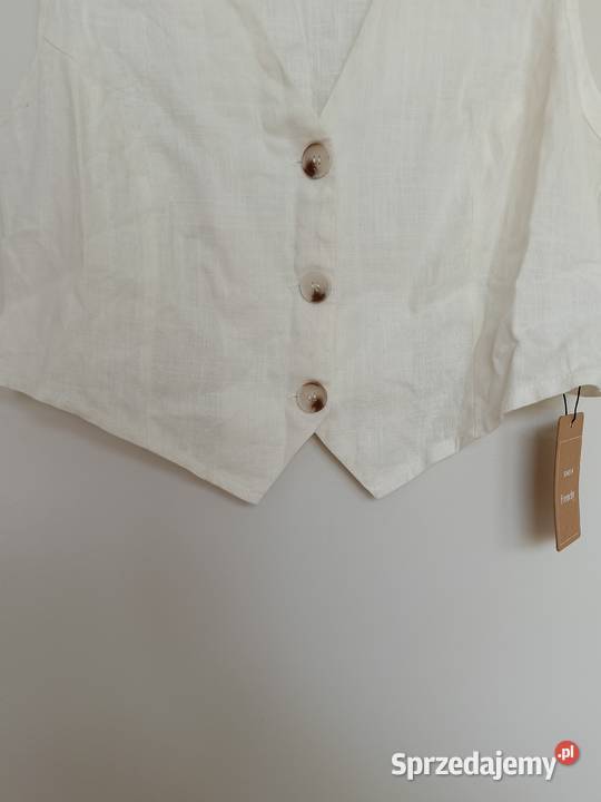 Kamizelka damska SHEIN biała wiskozowolniana na biały Gdynia