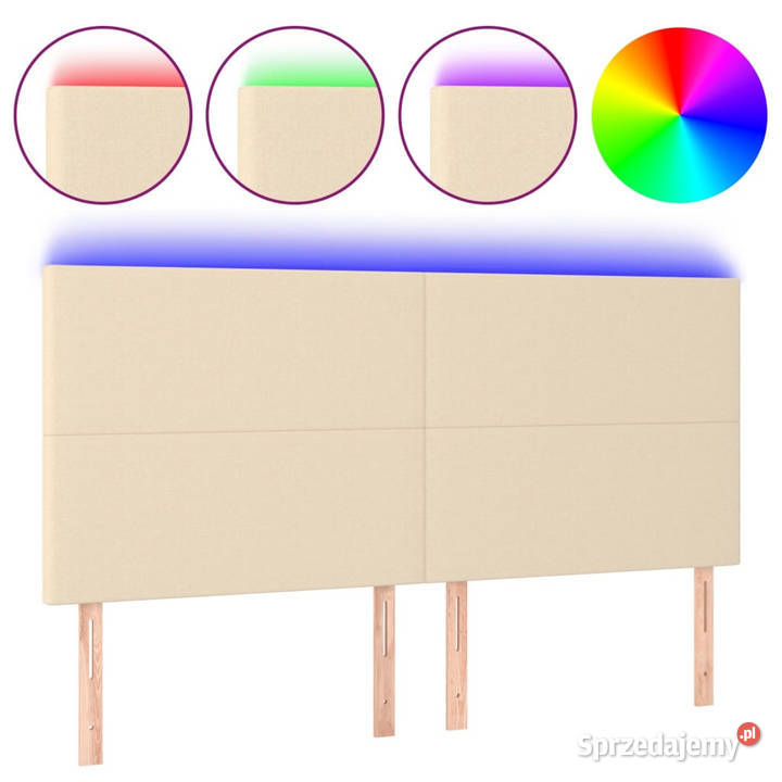 Zagłówek do łóżka z LED kremowy 200x5x118128 mazowieckie