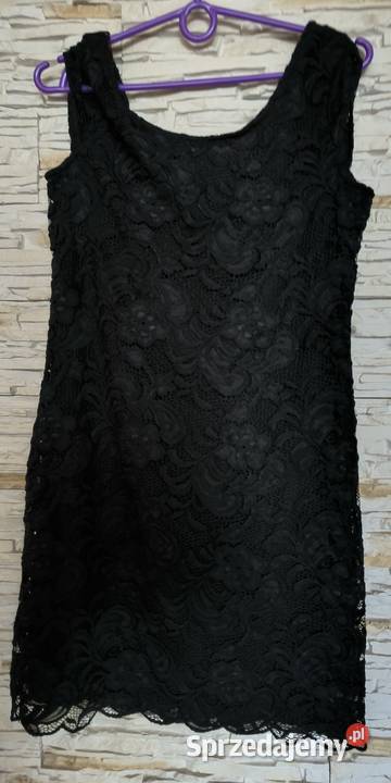 Sukienka koronkowa czarna mini wizytowa pomorskie