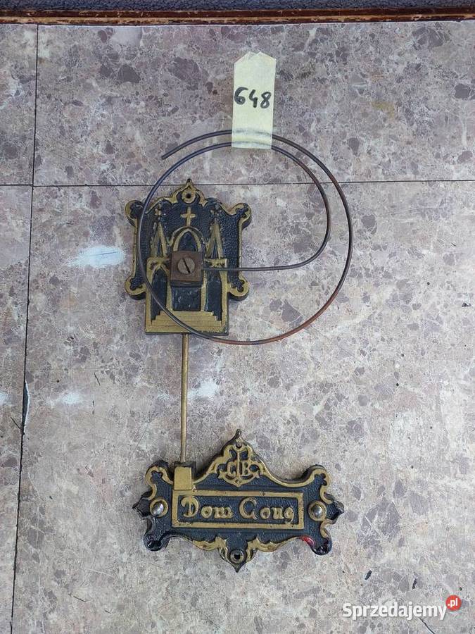 648 Gong starego zegara sygnowany GB Gustav Tczew