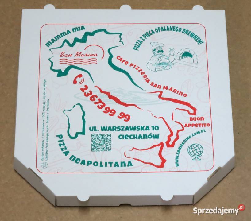 Czerwone kartony boxy pudełka na pizzę